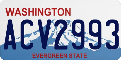 WA license plate ACV2993