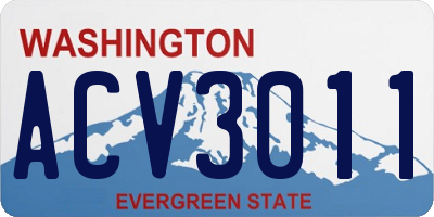 WA license plate ACV3011