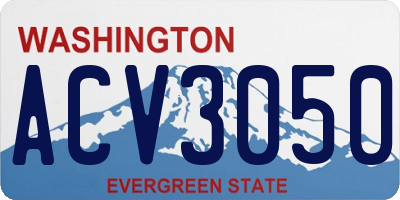 WA license plate ACV3050