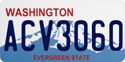 WA license plate ACV3060