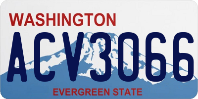 WA license plate ACV3066