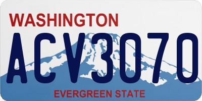 WA license plate ACV3070