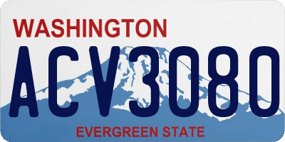 WA license plate ACV3080
