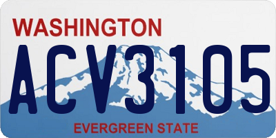 WA license plate ACV3105