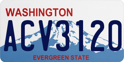 WA license plate ACV3120