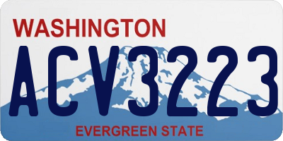 WA license plate ACV3223