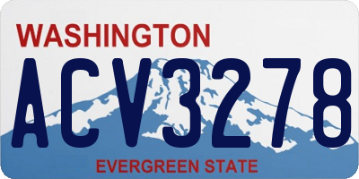 WA license plate ACV3278