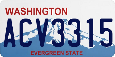 WA license plate ACV3315