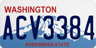 WA license plate ACV3384