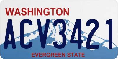 WA license plate ACV3421
