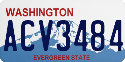 WA license plate ACV3484
