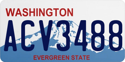 WA license plate ACV3488