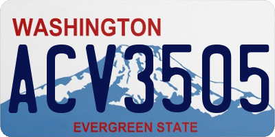 WA license plate ACV3505