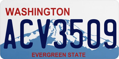WA license plate ACV3509