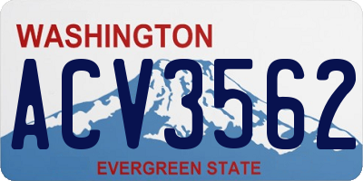 WA license plate ACV3562