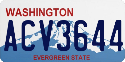 WA license plate ACV3644