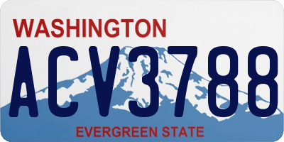 WA license plate ACV3788