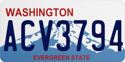 WA license plate ACV3794