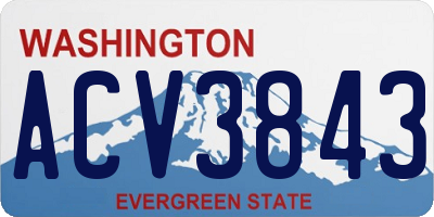WA license plate ACV3843