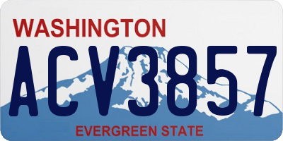 WA license plate ACV3857
