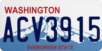 WA license plate ACV3915