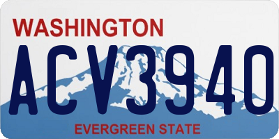 WA license plate ACV3940