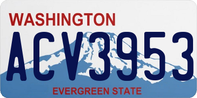 WA license plate ACV3953