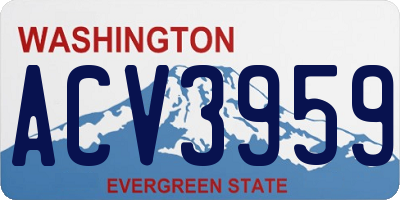 WA license plate ACV3959