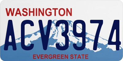 WA license plate ACV3974