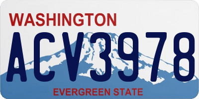 WA license plate ACV3978