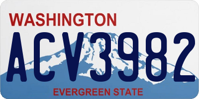WA license plate ACV3982