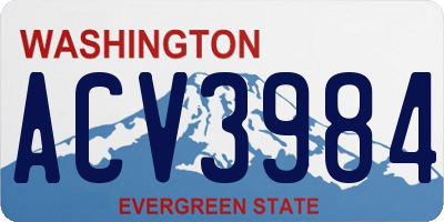 WA license plate ACV3984