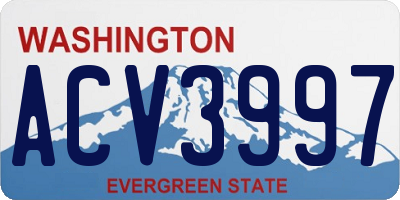 WA license plate ACV3997
