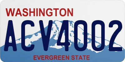 WA license plate ACV4002
