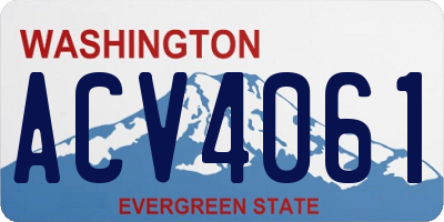 WA license plate ACV4061