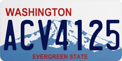 WA license plate ACV4125