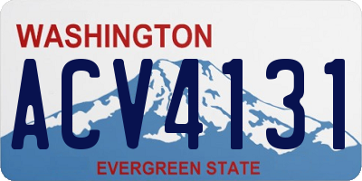 WA license plate ACV4131