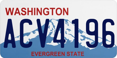WA license plate ACV4196