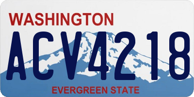 WA license plate ACV4218