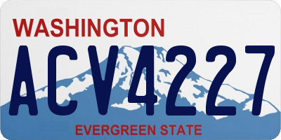 WA license plate ACV4227
