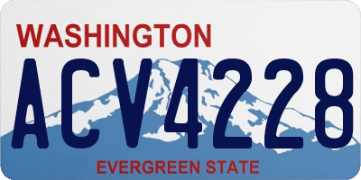 WA license plate ACV4228