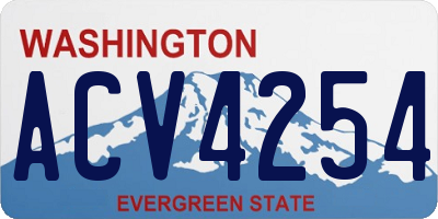 WA license plate ACV4254