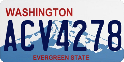 WA license plate ACV4278