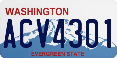 WA license plate ACV4301