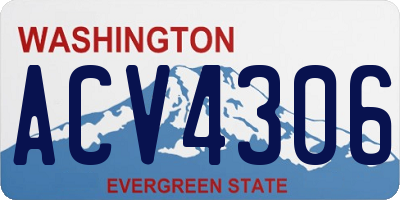 WA license plate ACV4306