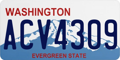 WA license plate ACV4309