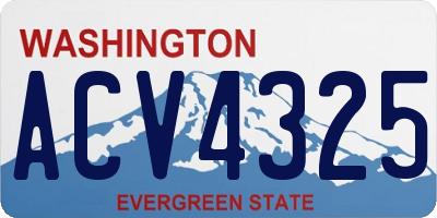WA license plate ACV4325