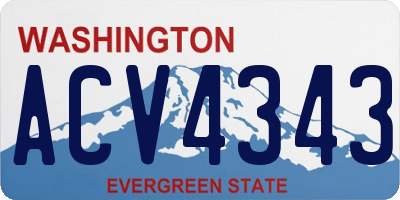 WA license plate ACV4343