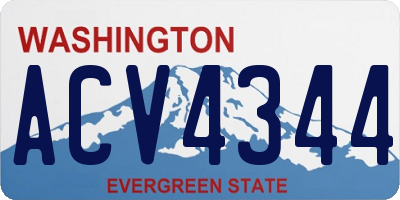 WA license plate ACV4344