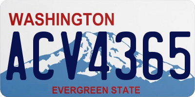 WA license plate ACV4365